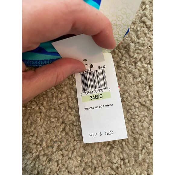 NEXT BY ATHENA BARRE TO BEACH DOUBLE UP TANKINI SWIM TOP, Size 34 B/C, MSRP $78 - Picture 3 of 9